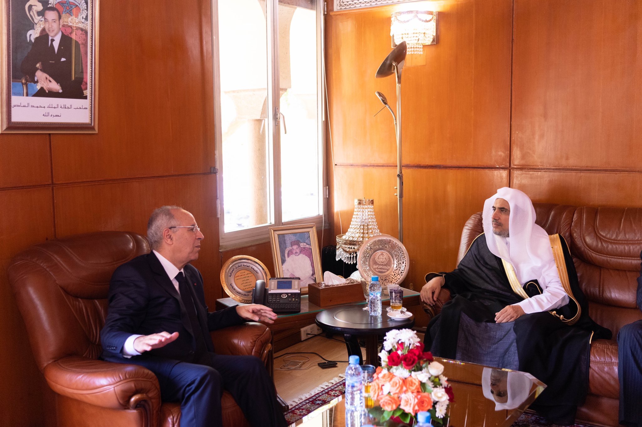 مراکش کے وزیر اوقاف ومذہبی امور محترم ڈاکٹر احمد توفیق رباط میں شیخ ڈاکٹر محمد العیسی سے ملاقات کررہے ہیں۔