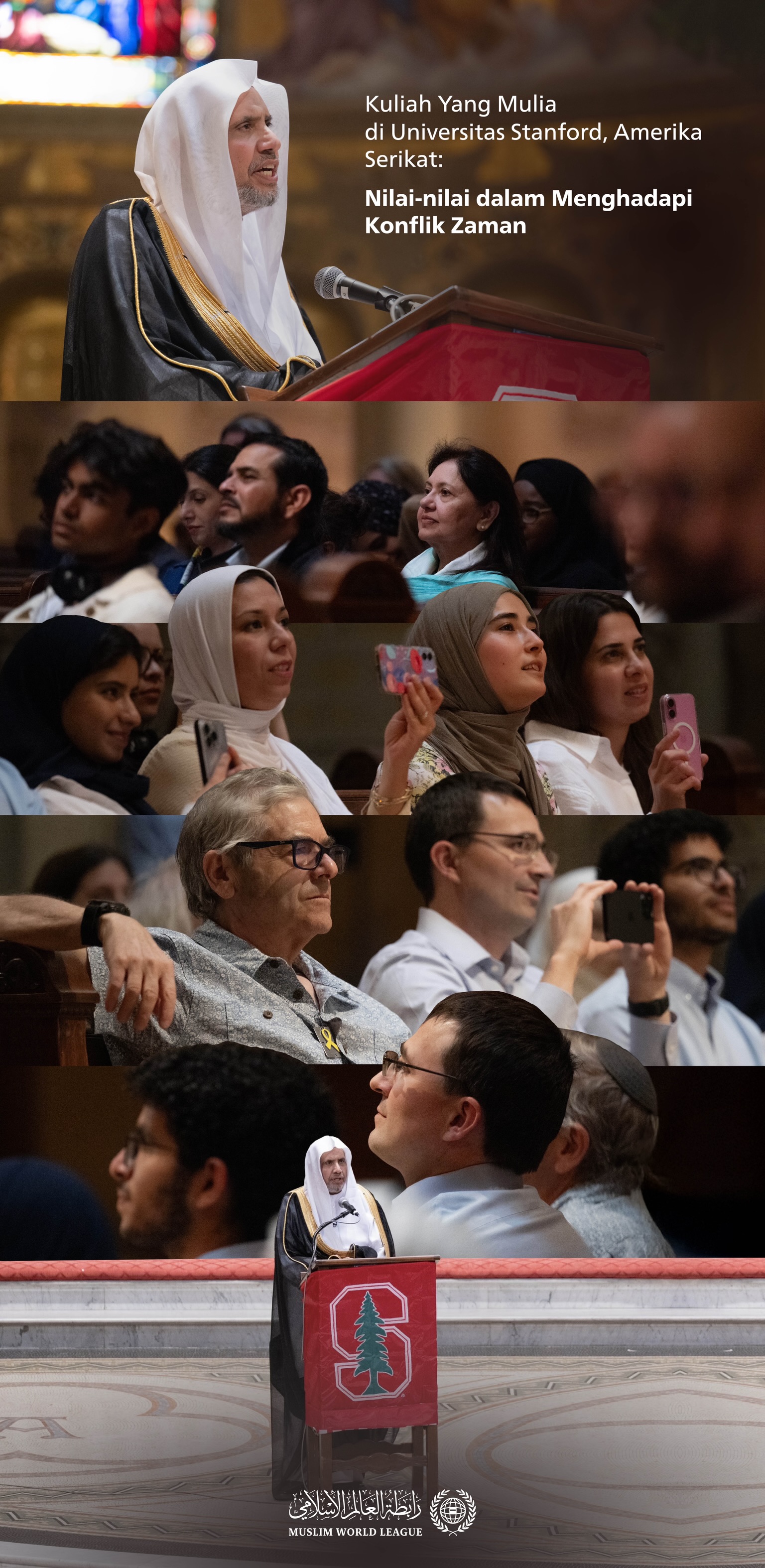 Universitas Stanford, Amerika Serikat, telah mengundang Yang Mulia Sekretaris Jenderal LMD, Ketua Organisasi Ulama Muslim, Syekh Dr. Mohammed Alissa , untuk menyampaikan kuliah tentang "Nilai-nilai dalam Menghadapi Konflik Zaman"