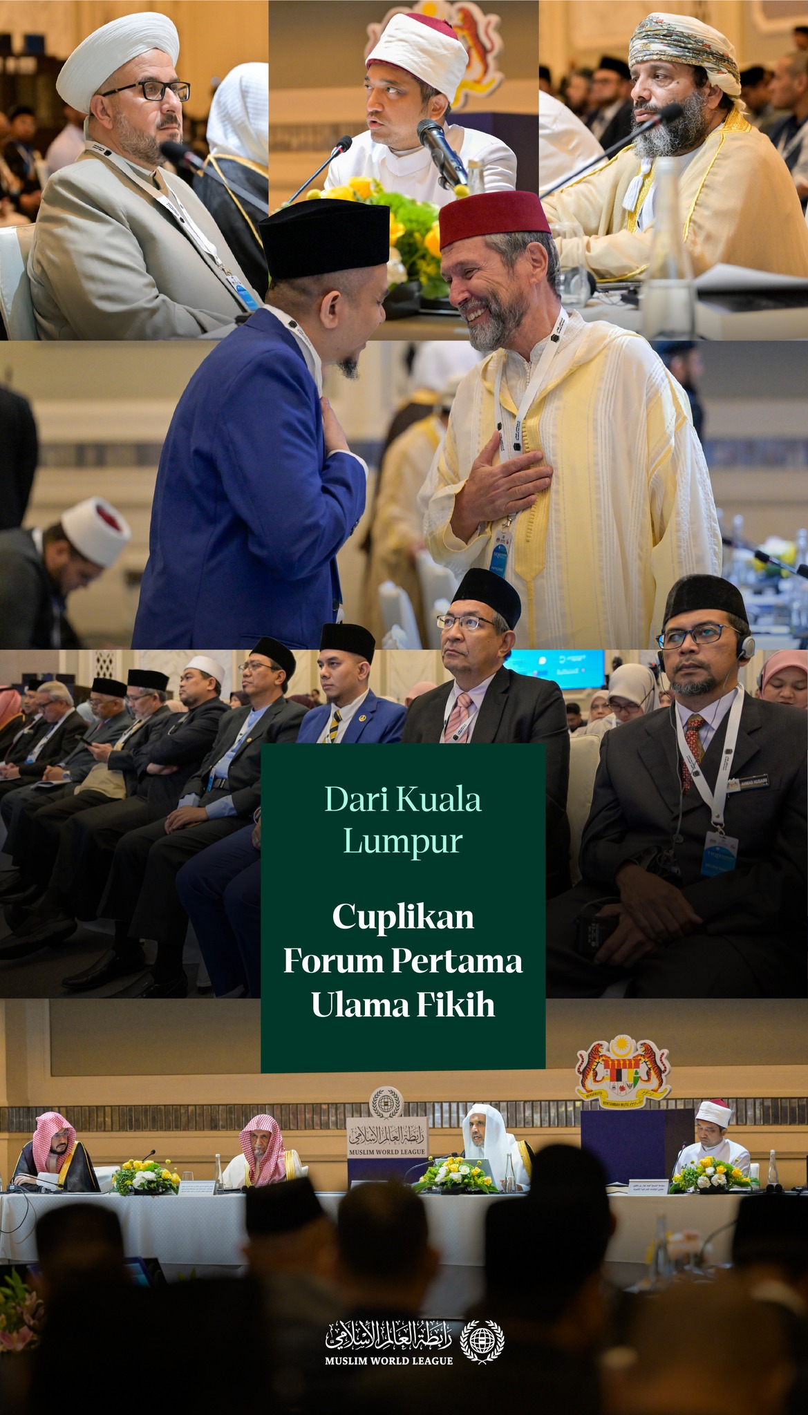 Potret dari kegiatan Forum Pertama Ulama Fikih: "Pengajaran Fikih Islam dan Pembinaan Fakih: Prinsip dan Pedoman", yang diselenggarakan -pagi ini- oleh Akademi Fikih Islam yang berafiliasi dengan Liga Muslim Dunia, di ibu kota Malaysia, Kuala Lumpur, di bawah naungan Yang Mulia Perdana Menteri.