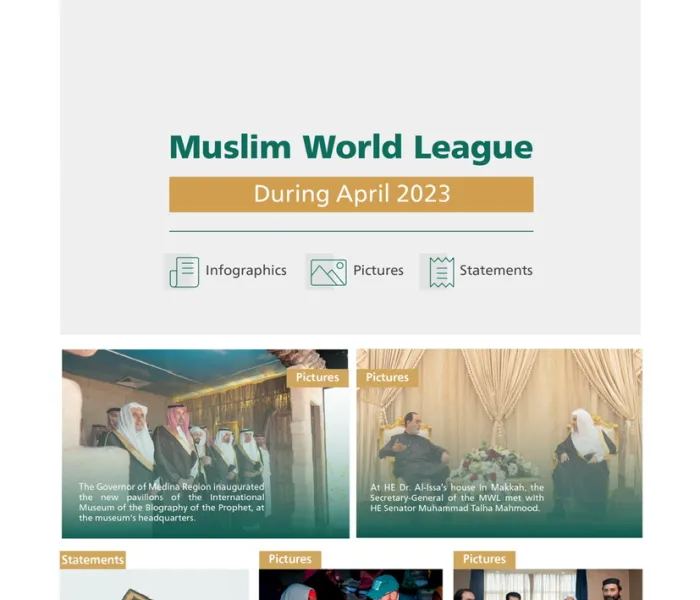Muslim World League During April 2023 Infographics Pictures Statements