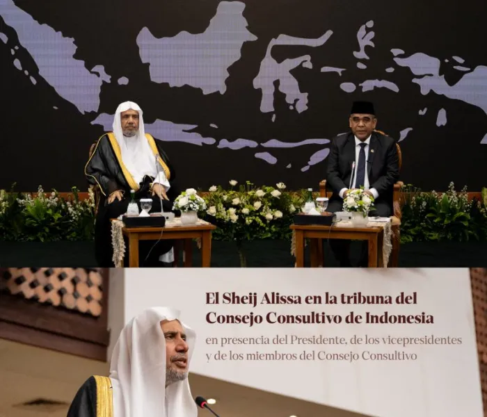 El Secretario general en la tribuna del Consejo Consultivo de Indonesia, en presencia del Presidente, de los vicepresidentes y de los miembros del Consejo Consultivo