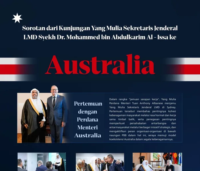 Berikut adalah sorotan dari kunjungan Yang Mulia Sekretaris Jenderal LMD, Ketua Organisasi Ulama Muslim, Syekh Dr. Mohammed Alissa ke Australia: