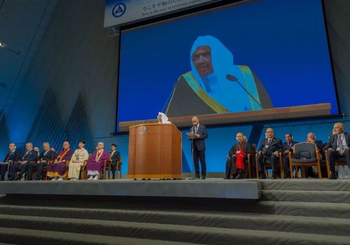 الأمين العام متحدثاً رئيساً عن العالم الإسلامي في "الاجتماع العالمي للقمة الدينية" في اليابان