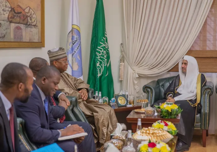 HE Sheikh Dr.Mohammad Alissa,MWL SG meets with HE Mr Fadelwa M., Republic of Benin's Ambassador to Saudi Arabia