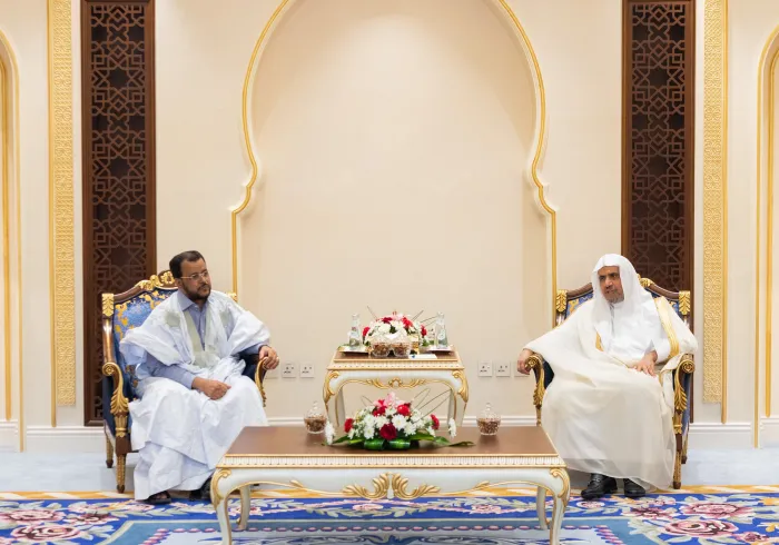 استقبل معالي الشيخ د. محمد العيسى‬⁩ في مقر الرابطة بمكة المكرمة، معالي وزير الشؤون الإسلامية والتعليم الأصلي الموريتاني الشيخ الداه ولد أعمر طالب