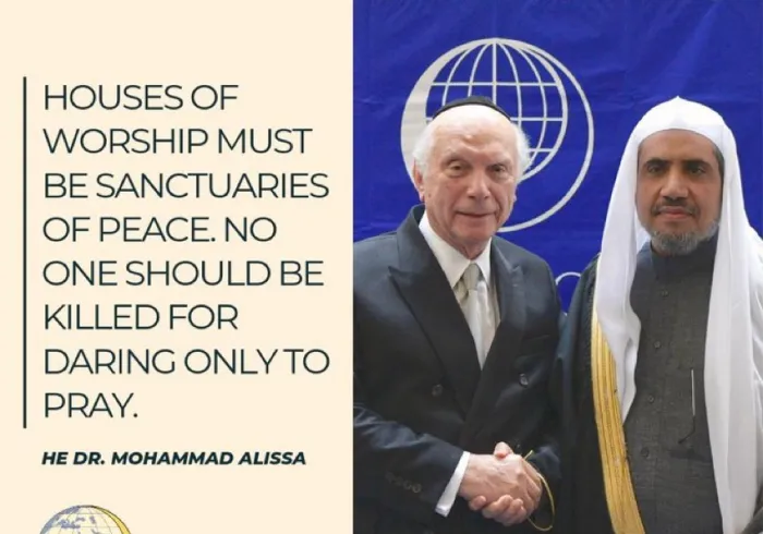 To further MWL's commitment to interfaith collaboration, HE Dr. Mohammad Alissa stood alongside Rabbi Arthur Schneier of @The_Appeal earlier this year to sign an agreement to work together to prevent violence against religious sites