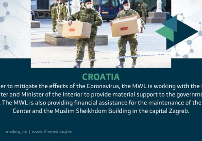 The MWL is working to provide material support to the government of Croatia to mitigate the effects of the coronavirus