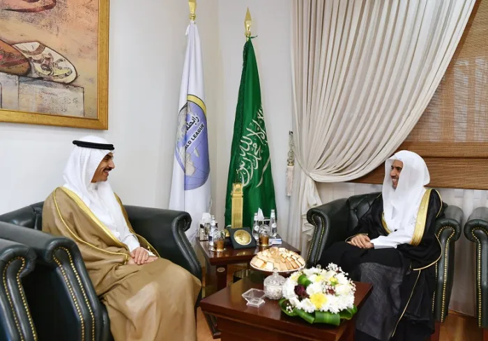 رابطہ عالم اسلامی کے سیکرٹری جنرل عزت مآب شیخ ڈاکٹر محمد العیسی سے مملکت سعودی عرب  میں متعین کویتی سفیر شیخ ثامر جابر احمد الصباح کی ملاقات