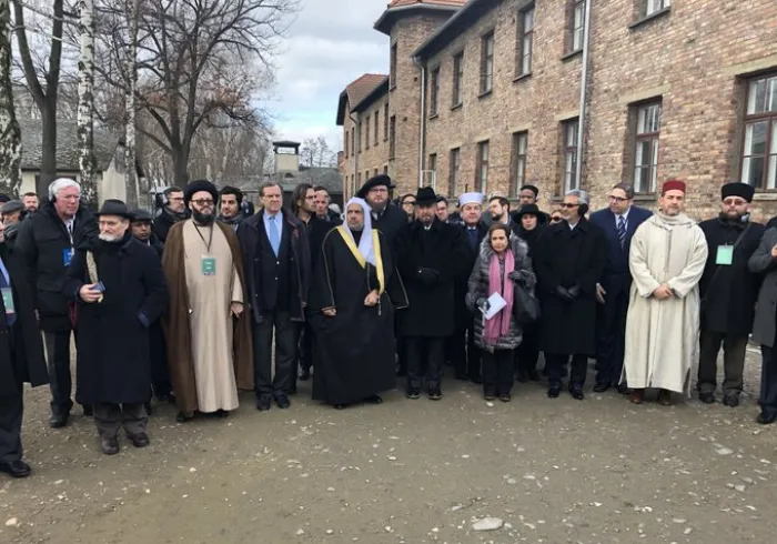 HE Dr. Mohammad Alissa and delegates from the Muslim World League and  AJCGlobalarrive at Auschwitz Museum to begin our interfaith mission marking the 75th anniversary of the liberation of Auschwitz