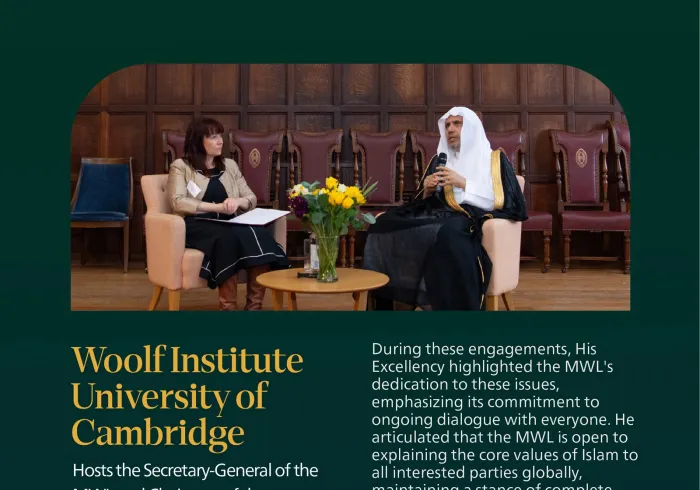 His Excellency Sheikh Dr. Mohammed Alissa, Secretary-General of the Muslim World League (MWL), explored the contents of the Charter Of Makkah, as well as issues concerning women, migration, climate change, and several other pressing Islamic and humanitarian topics.