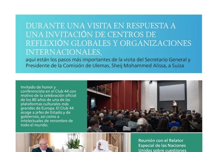La conferencia en el Foro Suizo de Política Internacional y la sede del Club 44 para los Estudios Intelectuales.