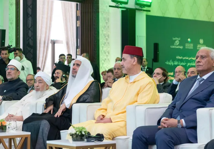 برعاية جلالة ملك المغرب وبتعاون بين رابطة العالم الإسلامي والرابطة المحمدية لعلماء المغرب   د. العيسى يدشن المؤتمر الدولي "الايمان في عالم متغير"