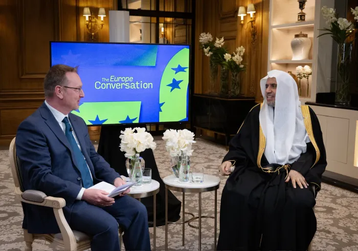‏أجرَتْ قناة يورونيوز -الأوسع انتشارًا وتأثيرًا من نوعها في أوروبا، والتي تصل إلى نحو أربعمائة مليون مشاهد حول العالم- مقابلةً مع معالي الأمين العام، رئيس هيئة علماء المسلمين، فضيلة الشيخ د.⁧‫محمد العيسى