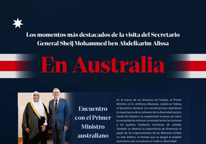 Las principales etapas de la visita en Australia del Secretario General de la Liga del Mundo Islámico, Presidente del Consejo de Ulemas, el Sheij Dr. Mohammed Al-Issa :