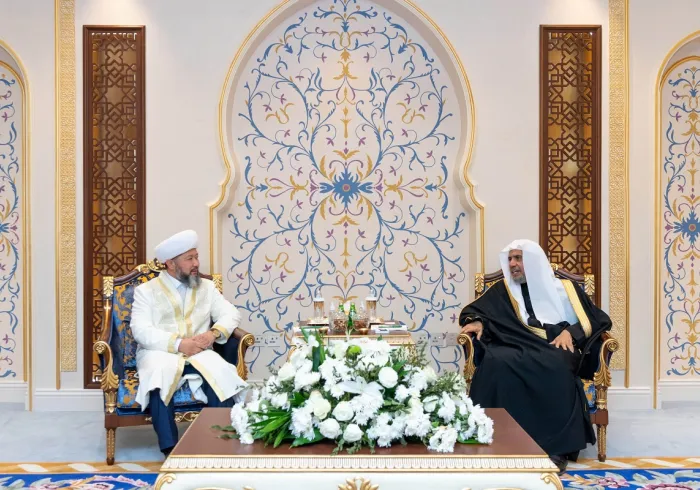 استقبل معالي الأمين العام، الشيخ د.محمد العيسى، سماحة المفتي نوريزباي أوتبينوف، رئيس الإدارة الدينية لمسلمي كازاخستان والمفتي العام