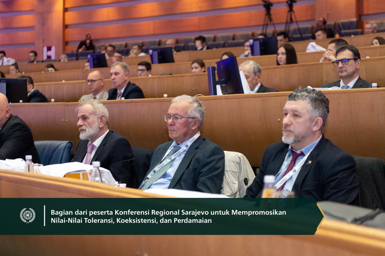 Yang Mulia Sekretaris Jenderal Liga Muslim Dunia, Ketua Asosiasi Ulama Muslim, Syekh Dr. Mohammed Al-issa berpartisipasi bersama Yang Mulia Presiden Bosnia dalam pembukaan konferensi regional yang mempromosikan nilai-nilai hidup berdampingan dan perdamaian