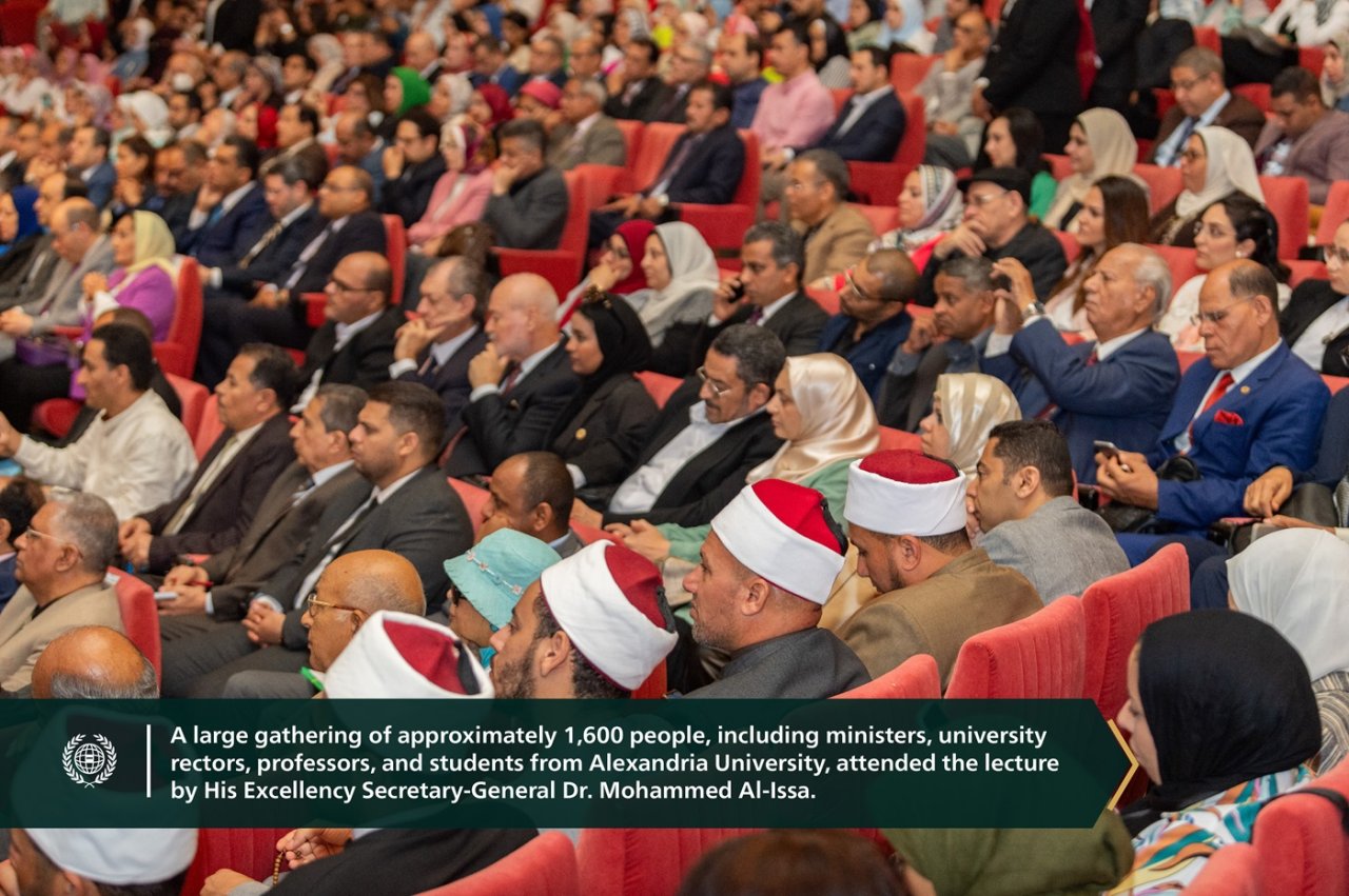 Excellency Sheikh Dr. Mohammed Alissa, Secretary-General of the MWL, delivered a lecture on the East and the West at the Bibliotheca Alexandrina.