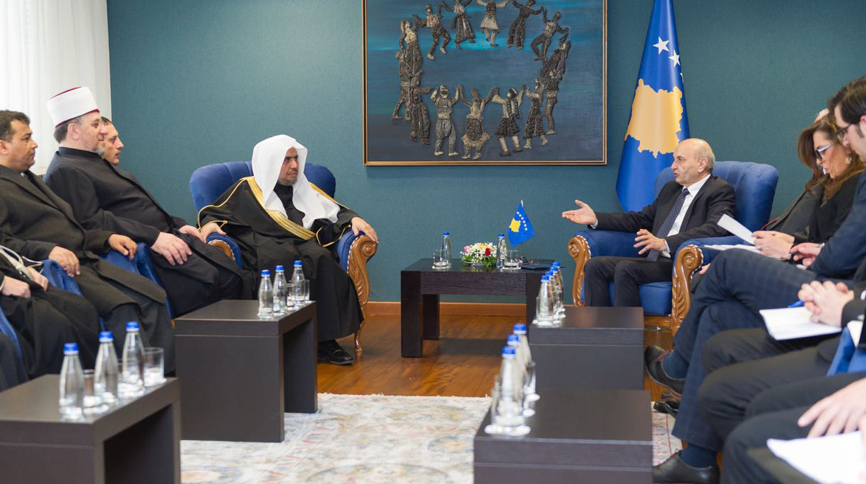His Excellency the Prime Minister of the Republic of Kosovo Mr. Isa Mustafa hosts His Excellency Sheikh Dr. Mohammed bin Abdul Karim Al-Issa, alongside other members of the Government