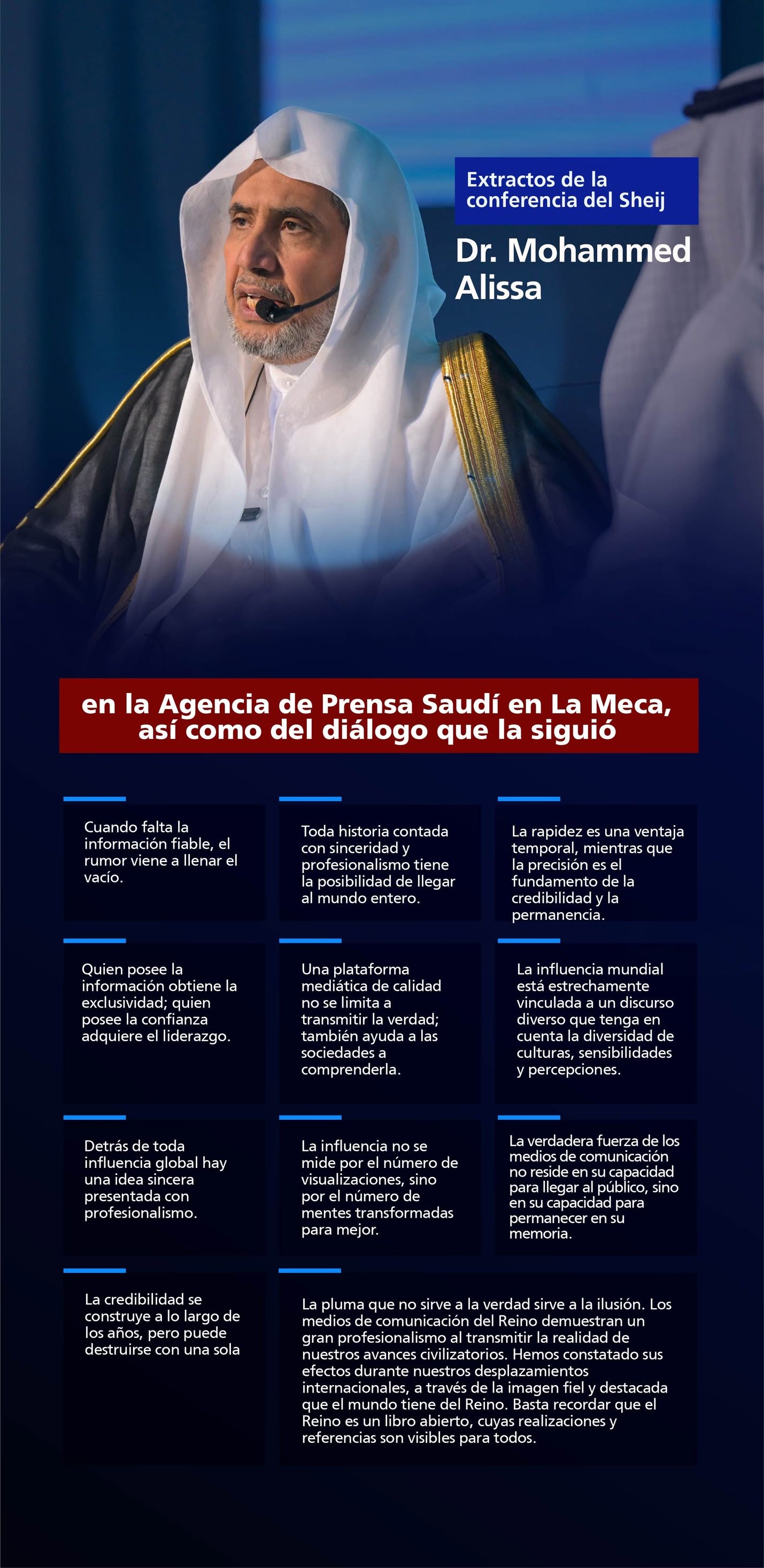 Extractos de la conferencia del Sheij Dr. Mohammed Al-Issa en la Agencia de periodistas saudíes en La Meca, así como del diálogo que la siguió