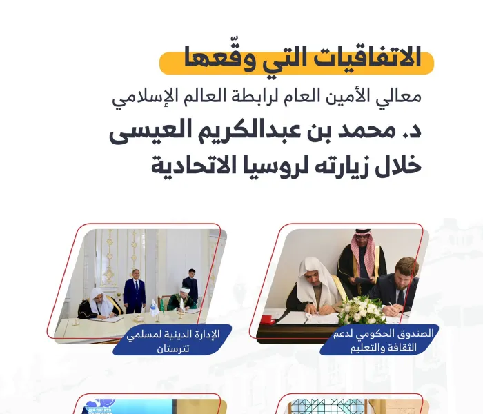 الإتفاقيات التي وقعها معالي الشيخ د.محمد العيسى خلال جولته في روسيا الاتحادية.