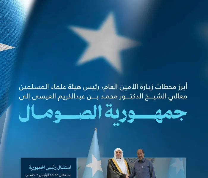 ‏أبرز محطات زيارة معالي الأمين العام، رئيس هيئة علماء المسلمين، فضيلة الشيخ د.⁧‫محمد العيسى‬⁩‬⁩ إلى الصومال: