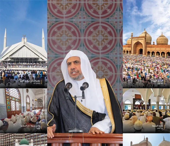 ‏مضامينُ بارزةٌ في الخُطَب الدولية لمعالي الأمين العام، رئيس هيئة علماء المسلمين، الشيخ د. ⁧‫#محمد_العيسى‬⁩:  ‏"الوعيُ الشرعيُّ -بحكمته وسَعَة أُفُقه- يتعايشُ به المسلم في مجتمعات التنوع، منسجماً بين هُويته الدينية وهُويته الوطنية، رادًّا كلَّ ما يُشكِلُ عليه في دينه إلى عُلماء بلده".