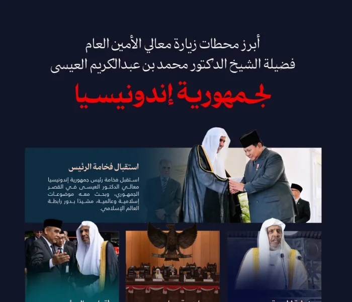 ‏لمحاتٌ لأبرز محطات زيارة معالي الأمين العام، رئيس هيئة علماء المسلمين، فضيلة الشيخ د.⁧‫ محمد العيسى‬⁩ ⁦‪‬⁩، إلى جمهورية إندونيسيا