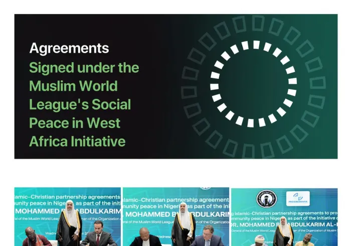 H.E. Sheikh Dr. Mohammed Al-Issa , Secretary-General, witnessed the signing of a number of agreements between Islamic and Christian leaders in Nigeria to promote civil peace and strengthen social cohesion