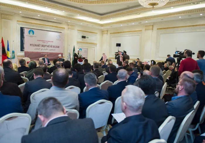 HE the SG gives opening speech at the symposium organized by the MWL in Kosovo under the patronage of HE the Parliament President & the Mufti 