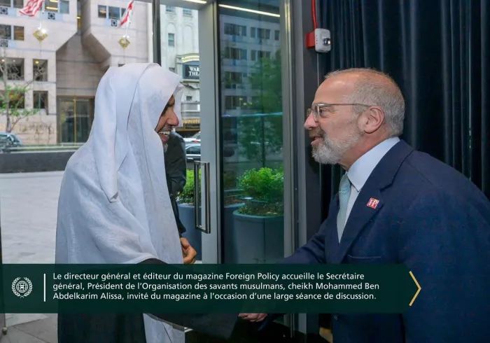 Le magazine Foreign Policy a organisé une table ronde suivie d’un dîner en l’honneur du Secrétaire général, cheikh Mohammed Al-Issa , en présence de personnalités religieuses, intellectuelles, médiatiques et politiques
