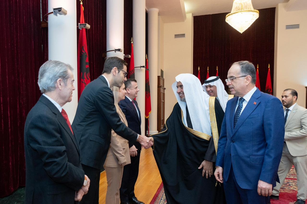 His Excellency Mr. Bajram Begaj, President of the Republic of Albania, awarded His Excellency Sheikh Dr. Mohammed Alissa, Secretary-General of the Muslim World League and Chairman of the Organization of Muslim Scholars