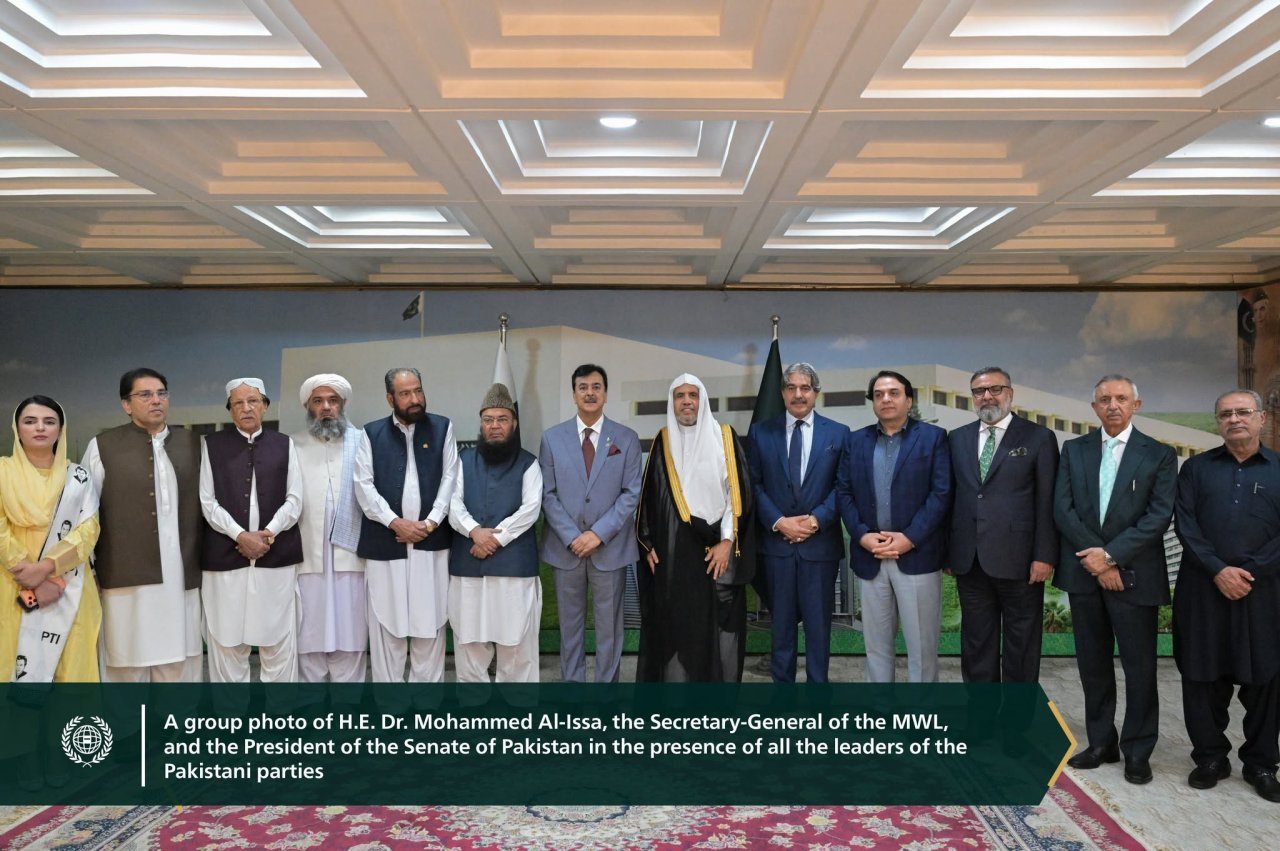 H.E. Mr. Yousaf Raza Gilani, Chairman of the Senate of Pakistan, hosted H.E. Sheikh Dr. Mohammed Al-Issa , Secretary-General of the MWL, at the Senate headquarters