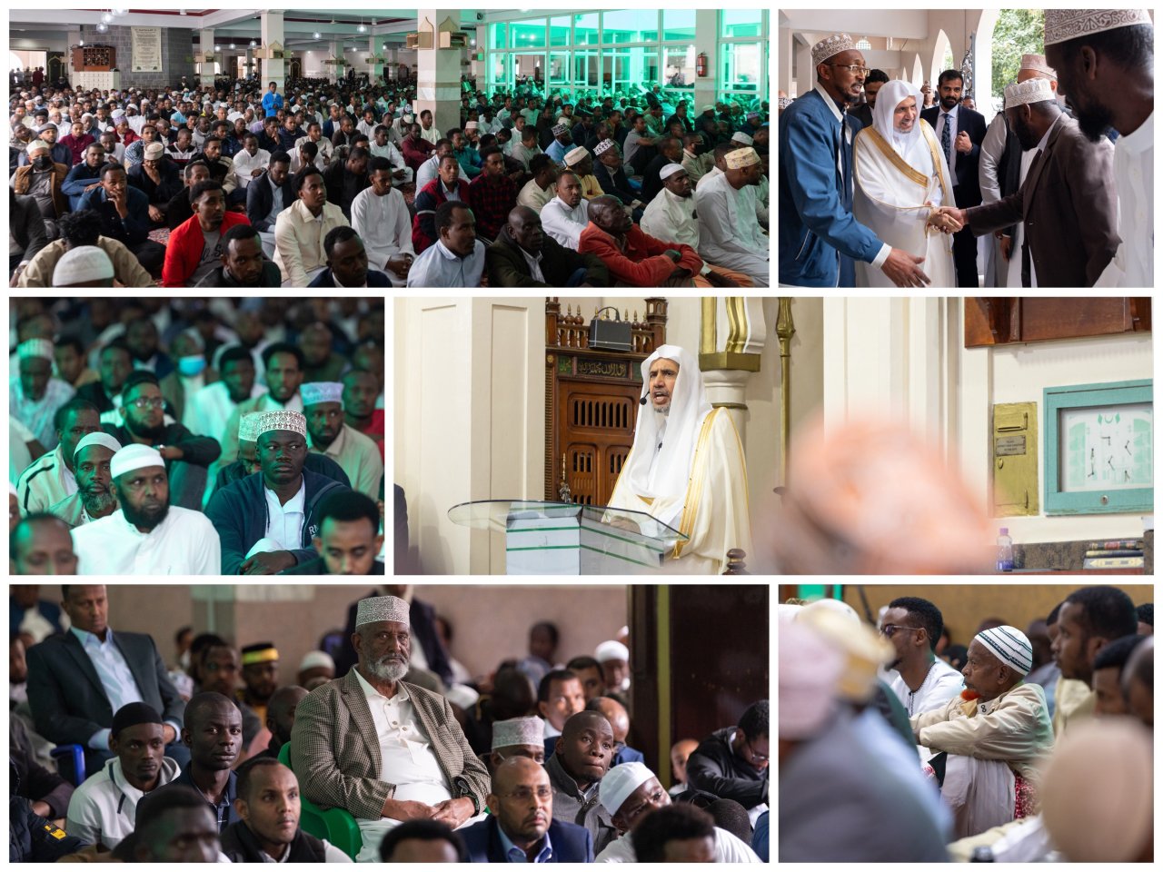 فضيلة الشيخ د. ⁧‫محمد العيسى‬⁩ يُلقي خطبة الجمعة هذا اليوم في العاصمة ⁧‫نيروبي‬⁩، شارحاً قِيم الإسلامِ، وأخلاقَ المُسلم، مستعرضاً النصوص والقواعد الشرعية حول التعايش والأخوة الوطنية، وكيفية الانسجام في بُلدان التنوع بين الهوية الدينية والوطنية
