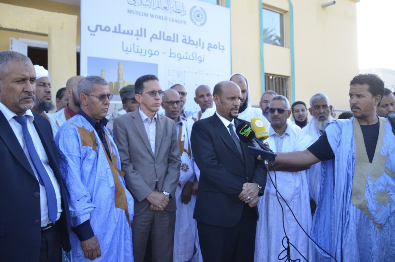 ‏تمّ بحمد الله هذا اليوم تدشينُ جامع ⁧‫رابطة العالم الإسلامي‬⁩ في نواكشوط، "بحضور وزاري وعلمائي"، وذلك ضمن البرنامج الأفريقي لمشروعات الرابطة الدولية لـ"عمارة بيوت الله"، جنباً إلى جنب مع مشروعاتها الإغاثية
