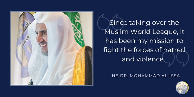 HE Dr. Mohammad Alissa's mission is always to combat the forces of hatred & violence