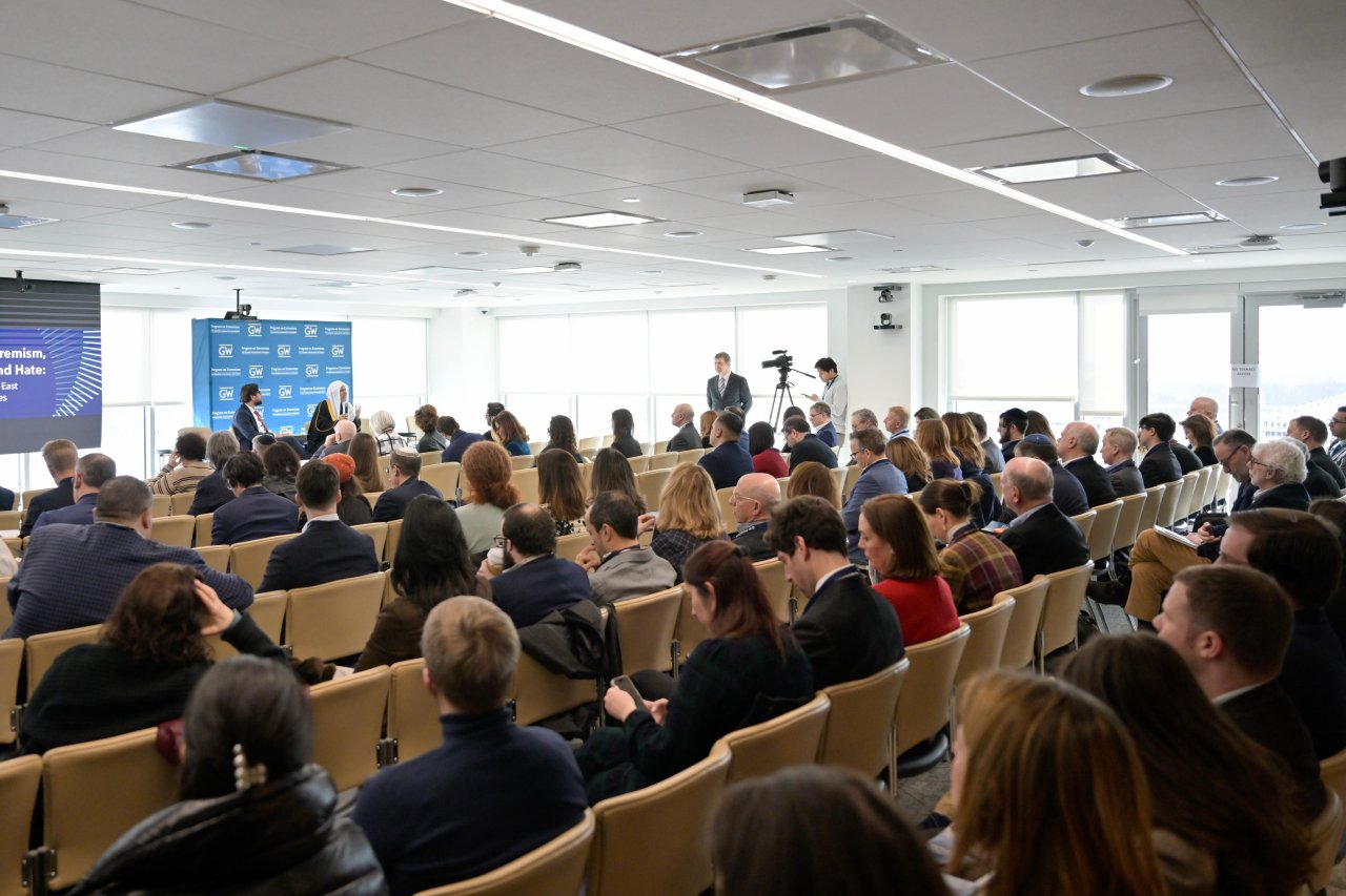 At the Invitation of Its President and in the Presence of Academics and Research Centers Dr. Al-Issa Delivers a Lecture at George Washington University