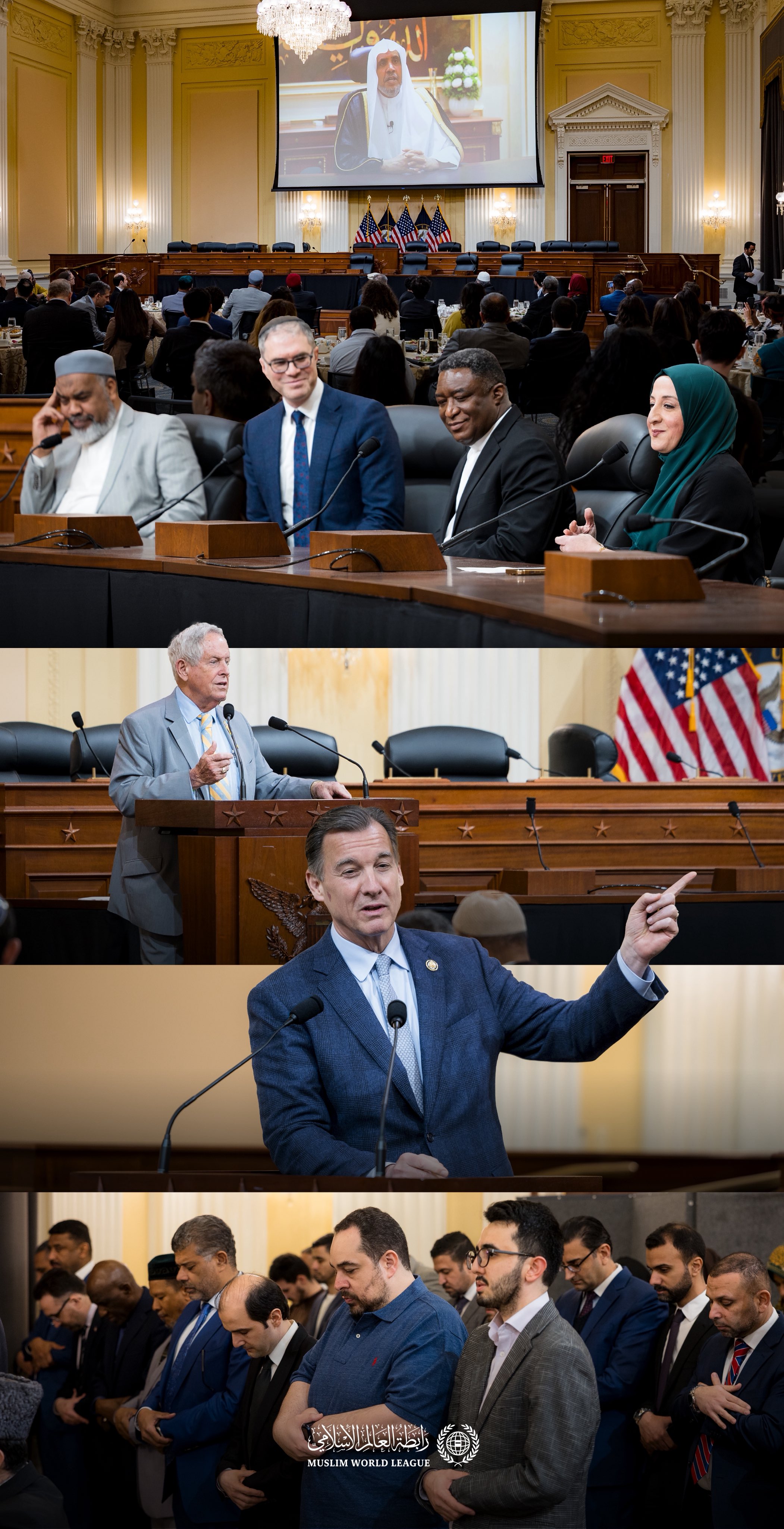 نظّمتْ رابطةُ العالم الإسلامي حفلَ الإفطار الرمضاني في الكونغرس الأمريكي ، وسط حضورٍ كبيرٍ من المُشرِّعين الأمريكيين، والقادة الدينيين، وقيادات المجتمع المدني في عموم الولايات المتحدة