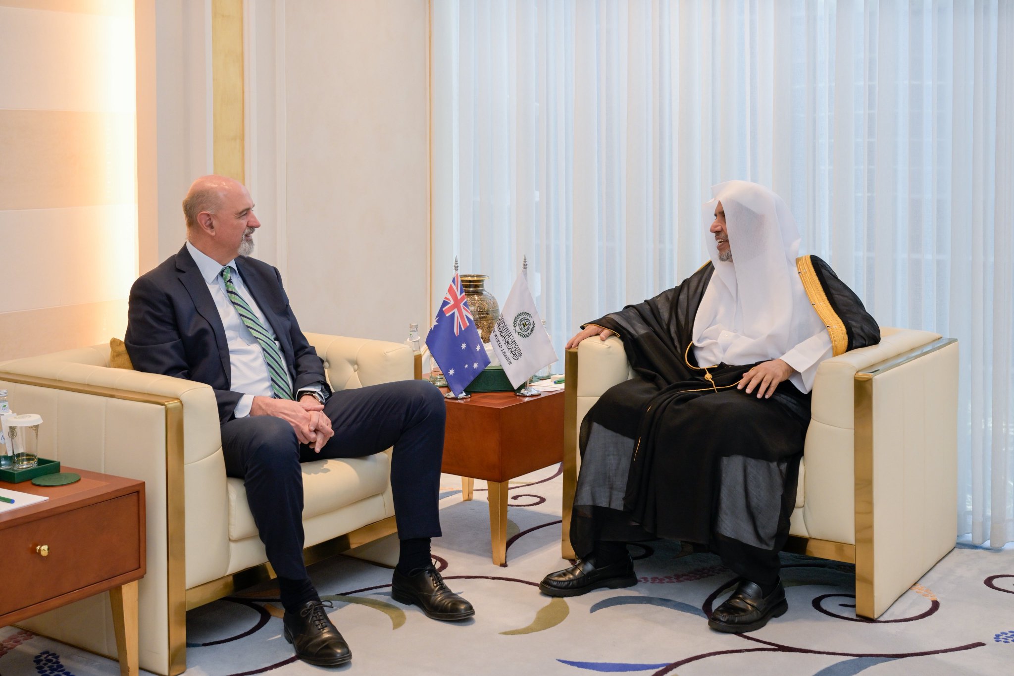 At his office in Riyadh, H.E. Sheikh Dr. Mohammed Al-Issa, Secretary-General of the MWL, received H.E. Mr. Miles Robert Armitage, the Ambassador of Australia to the KSA