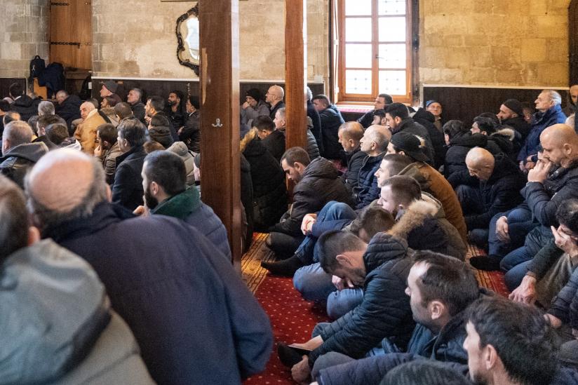 Dr. Al-Issa delivering a sermon to the Islamic communities at the Belgrade Mosque in the Republic of Serbia.