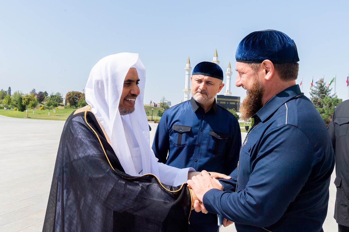 His Excellency the Chechen President Mr. Ramzan Kadirov receives His Excellency Sheikh Dr. Mohammad Alissa in the presidential palace.