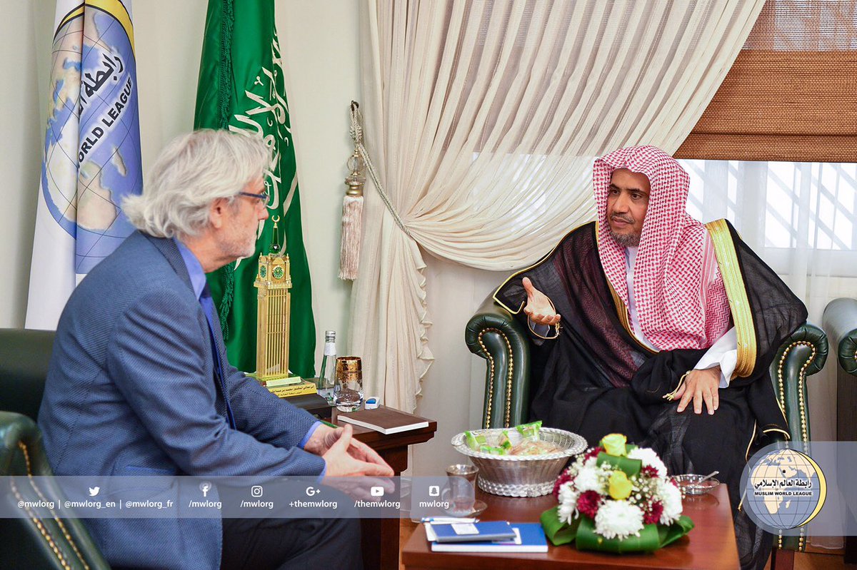 Head of the political section of the Frankfurter Allgemeine newspaper, Rainer Hermann, in a press interview with His Excellency the Secretary General of the Muslim World League.