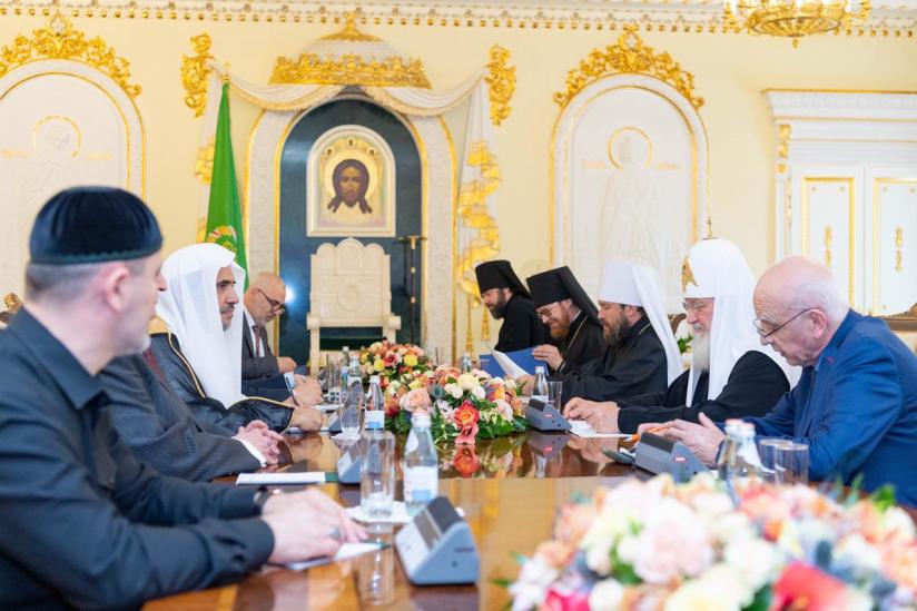 Rencontre historique entre le Secrétaire général de la Ligue islamique mondiale et le le Patriarche de Moscou et de toutes les Russies