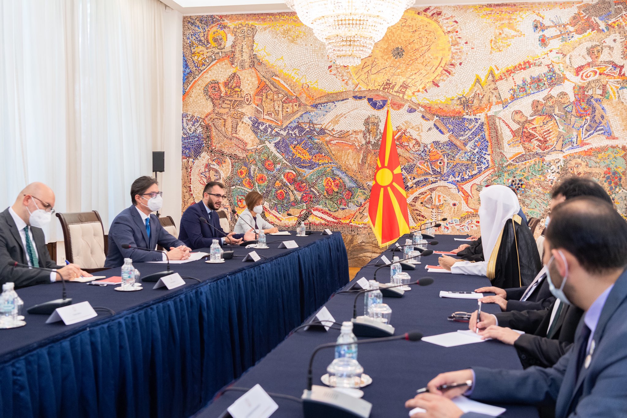 The President of the Republic of Macedonia, Stevo Pendarovsky, received at the Presidential Palace His Excellency Sheikh Dr. Mohammad Al-Issa,