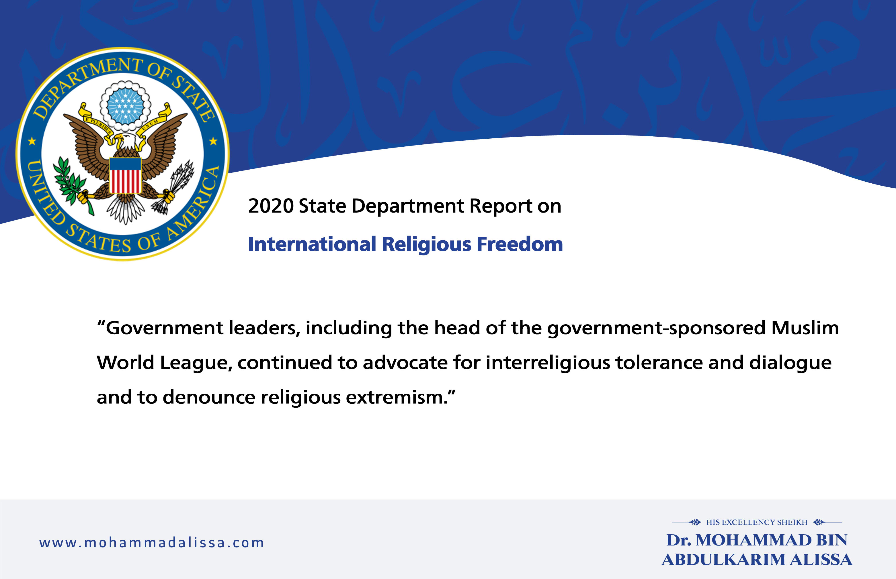 Government leaders, including the head of the government-sponsored Muslim World League