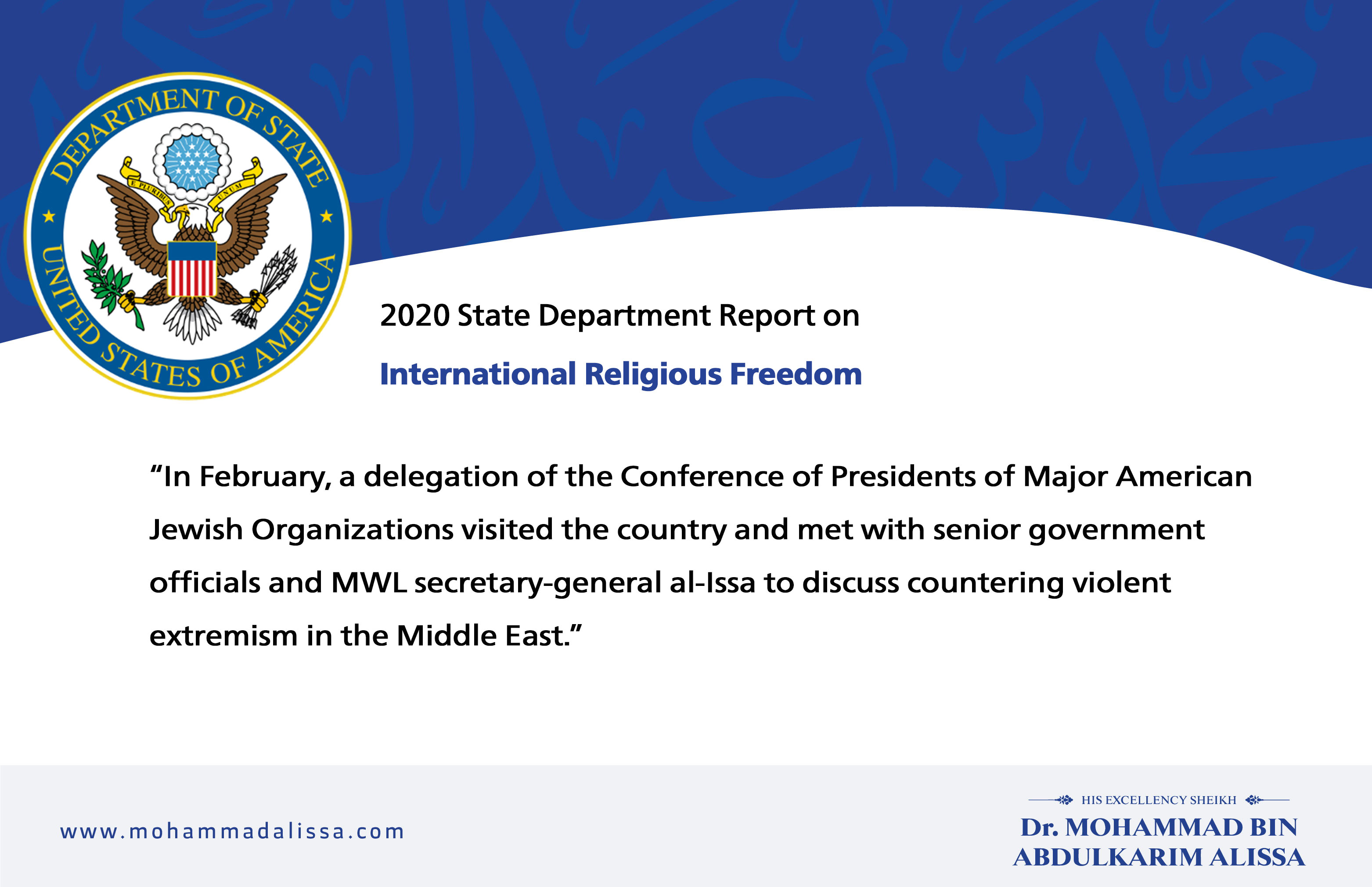 In February, a delegation of the Conference of Presidents of Major American Jewish Organizations visited the country and met with senior government officials