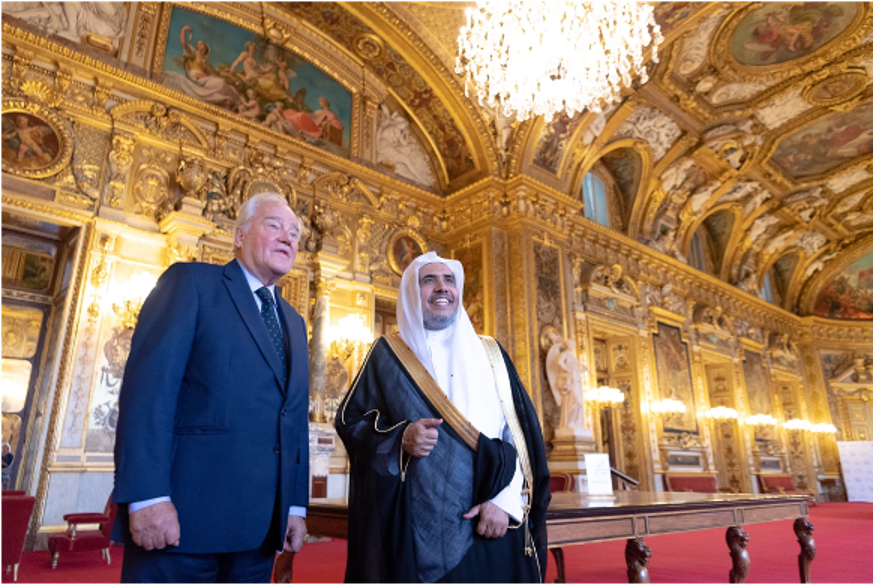 His Excellency Sheikh Dr. Mohammad bin Abdulkarim Al-Issa met with M. Christian Cambon, Chairman of the French Senate Foreign Relations and Defense Committee