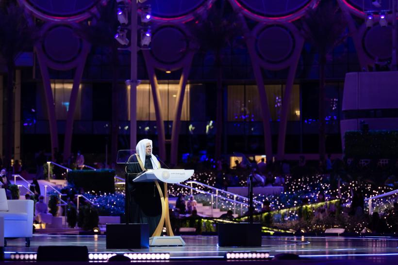 الشيخ د. محمد العيسى متحدثاً رئيساً في حفل افتتاح المنتدى العالمي لتعزيز السِّلْم المنعقد في اكسبو 2020 دبي