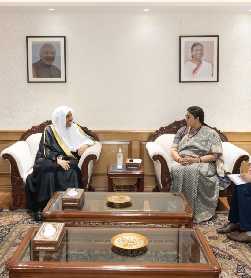 Her Excellency Ms. Smriti Zubin Irani, the Minister of Minority Affairs of the Government of India, received His Excellency Sheikh Dr.Mohammed Alissa, the Secretary-General of the MWL