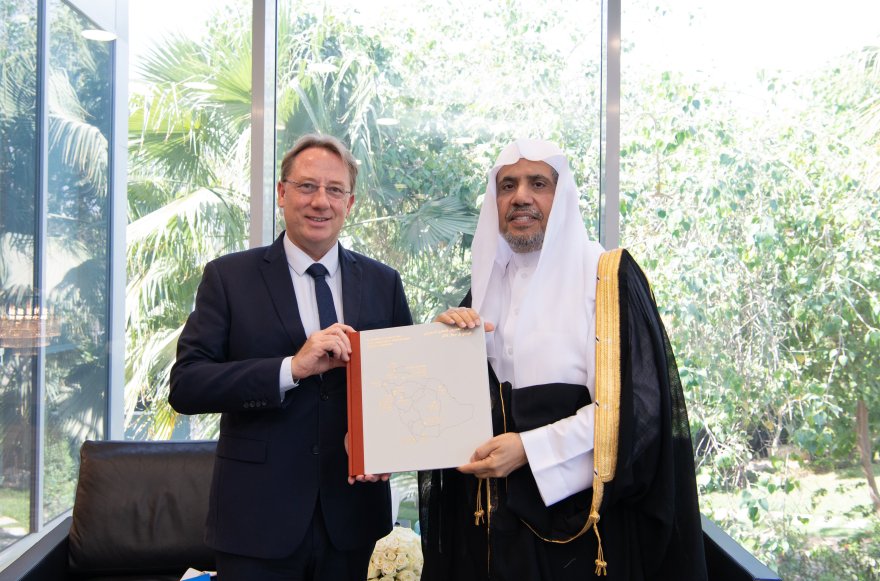 His Excellency Sheikh Dr. Mohammed Al-ssa, Secretary-General of the MWL , met with Amb. Ludovic Pouille, Ambassador of the French Republic to the Kingdom of Saudi Arabia