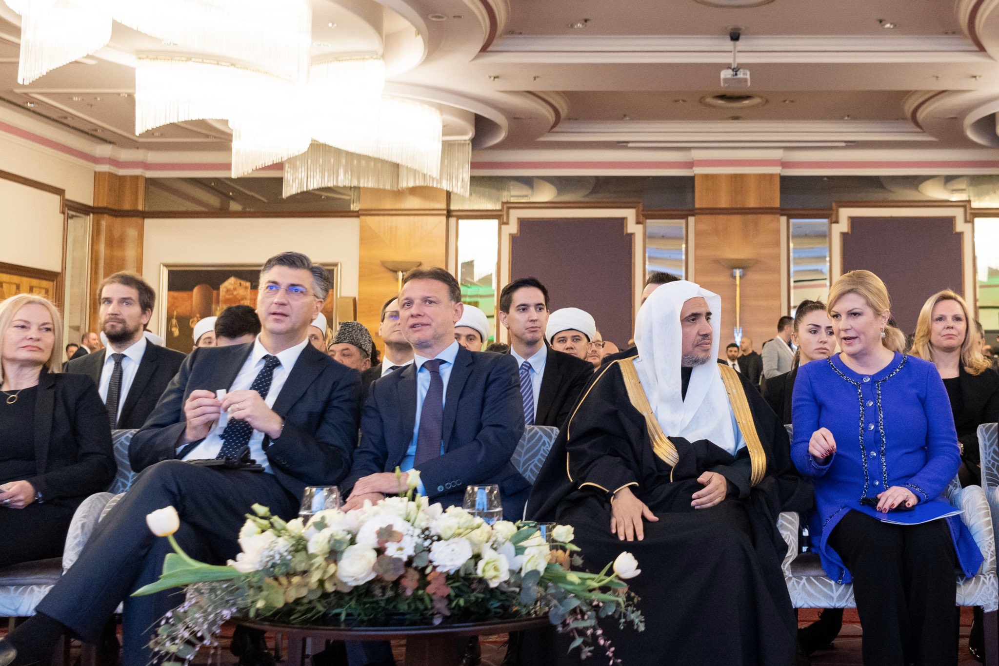 HE Dr. Mohammad Alissa and the President of the Republic of Croatia Ured PRH Kolinda GK opened the Muslim World League's Conference in Zagreb